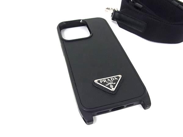PRADA ブラック iPhoneケース サフィアーノレザー ☆PRADA☆Re Nylon xサフィアーノレザー スマートフォンケース