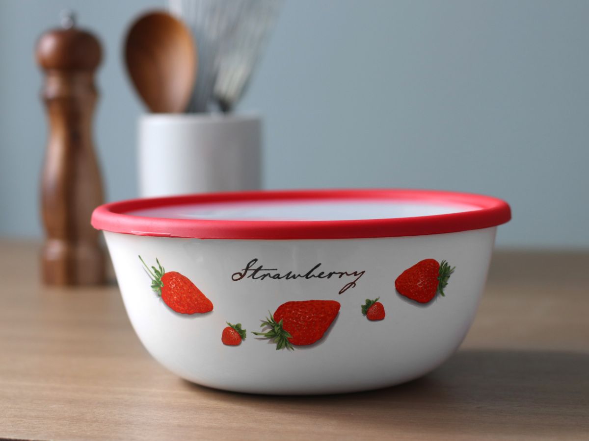 ミキシングボウル 22cm ストロベリーシリーズ 富士ホーロー