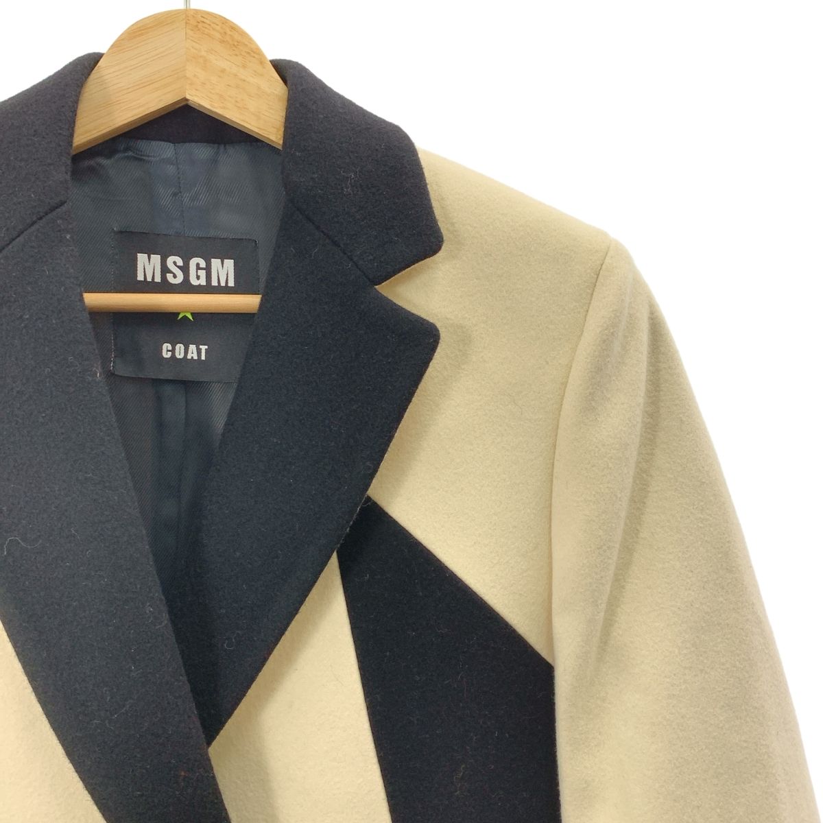 MSGM / エムエスジーエム | ウール スター切替 チェスターコート