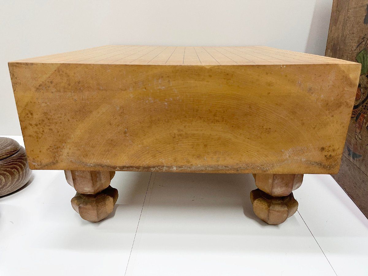 本榧の囲碁セット 囲碁セット 宮崎県日向産本榧2寸3分ハギ卓上碁盤(蛤碁石28号・欅