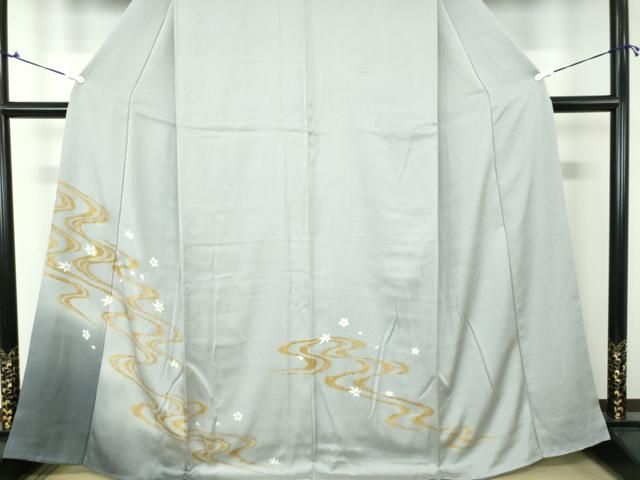 平和屋着物○創業460年・千總 訪問着 竜田川 流水桜 暈し染め 金彩  