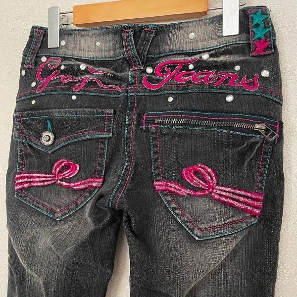 anc GKITALIYA 伊太利屋 パンツ 7 黒系 デニム スタッズ