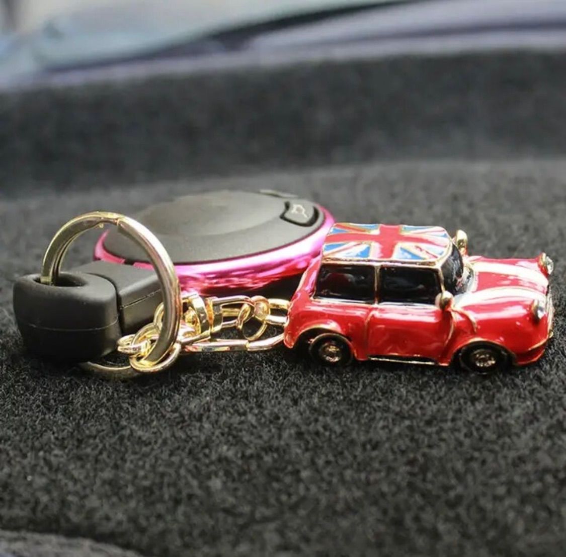 ミニクーパー MINI キーリング キーホルダーラインストーン