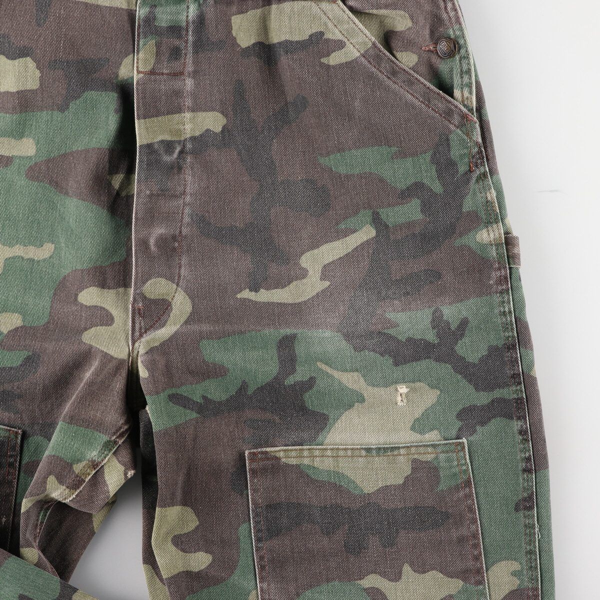 古着 90年代 LIBERTY 迷彩柄 ダブルニー ダック オーバーオール メンズ