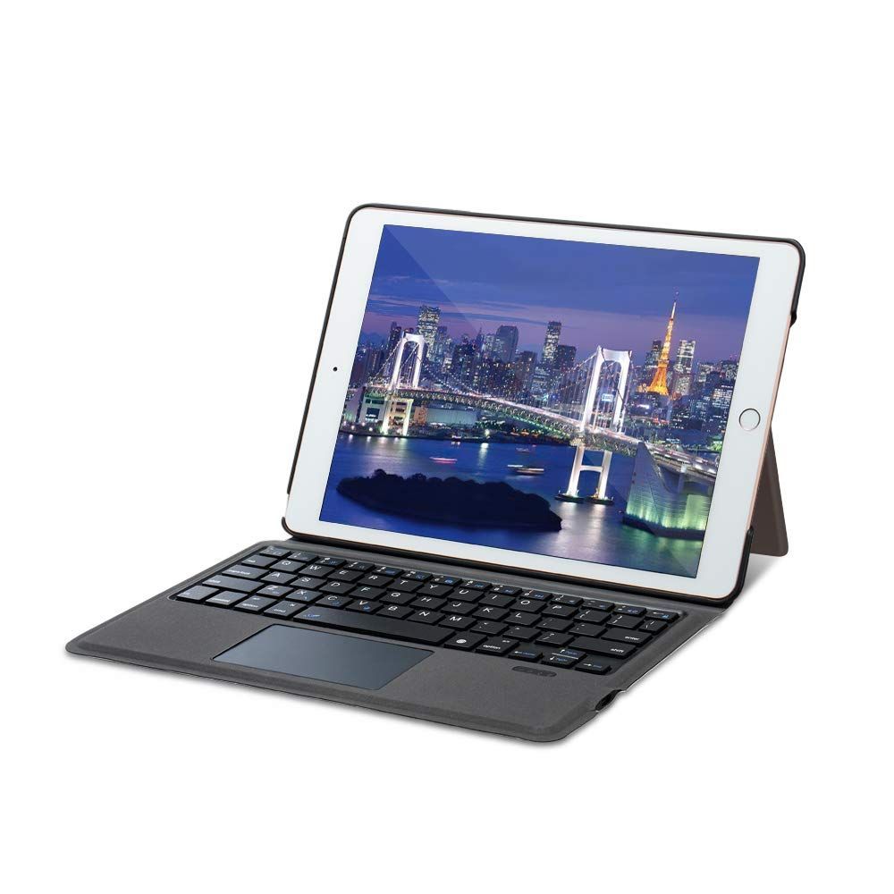 Ewin iPad 9.7 対応 キーボード付きケース 第6世代 超軽量 タッチパッド搭載 ケース bluethooth 薄型 オートスリープ スタンド機能 ペンホルダー付き 2018/2017 ipad pro 9.7/ipad air/air2/ipad