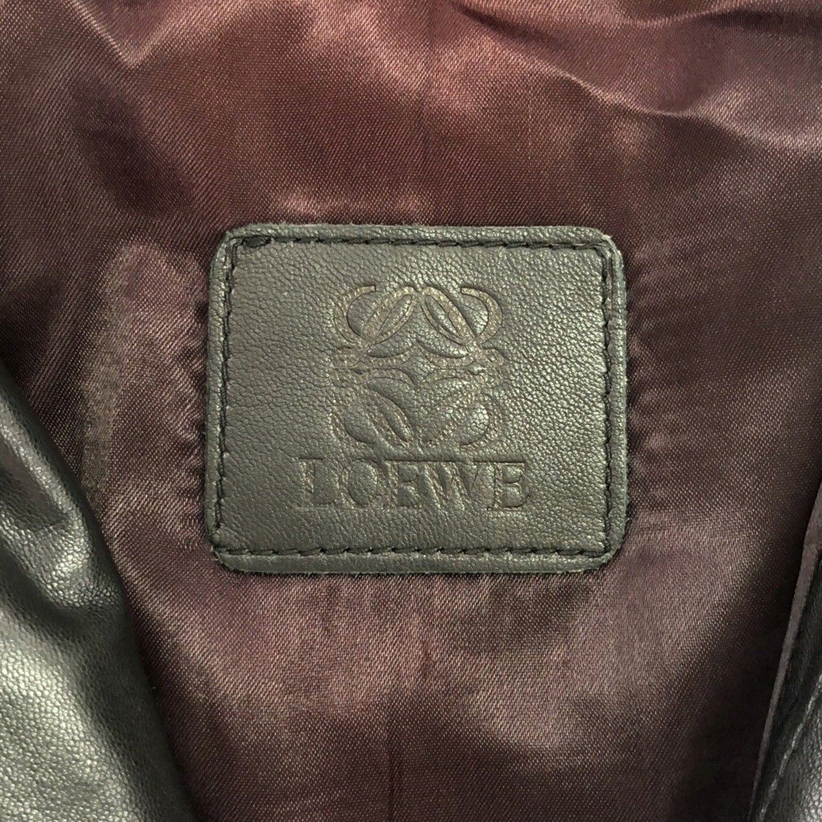 LOEWE ロエベ Vintage Lether Coat ヴィンテージレザーコート ジャケット  ブラック 52