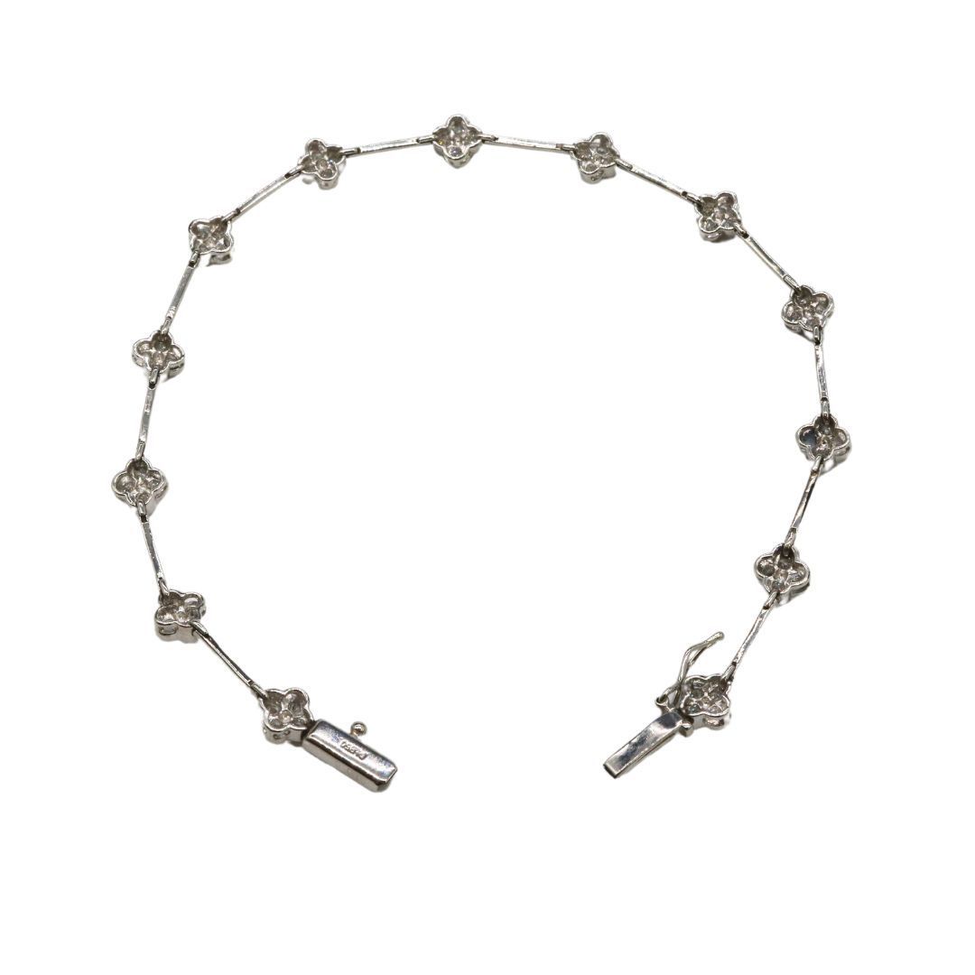 PT850 ダイヤモンドフラワーブレスレットD1.00ct レディース【新品 