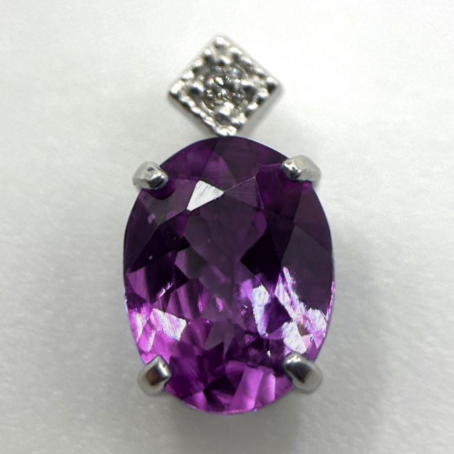JN329-7 Pt900 トップ 6x8mm 1.0ct アメジスト