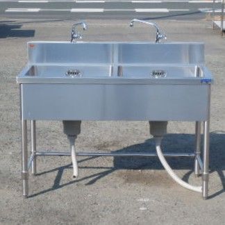 マルゼン 業務用 ステンレス 2槽 シンク W120 D60 H80 15 cm 厨房 BS2-126 槽内寸W545D458深250mm