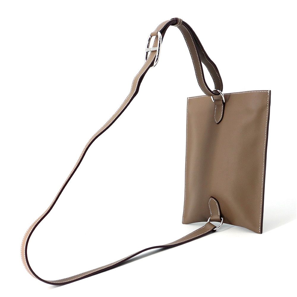 エルメス ボディバッグ ポルトフォイユ ポッシャンプリュス エトゥープ シルバー金具 スイフト U刻印