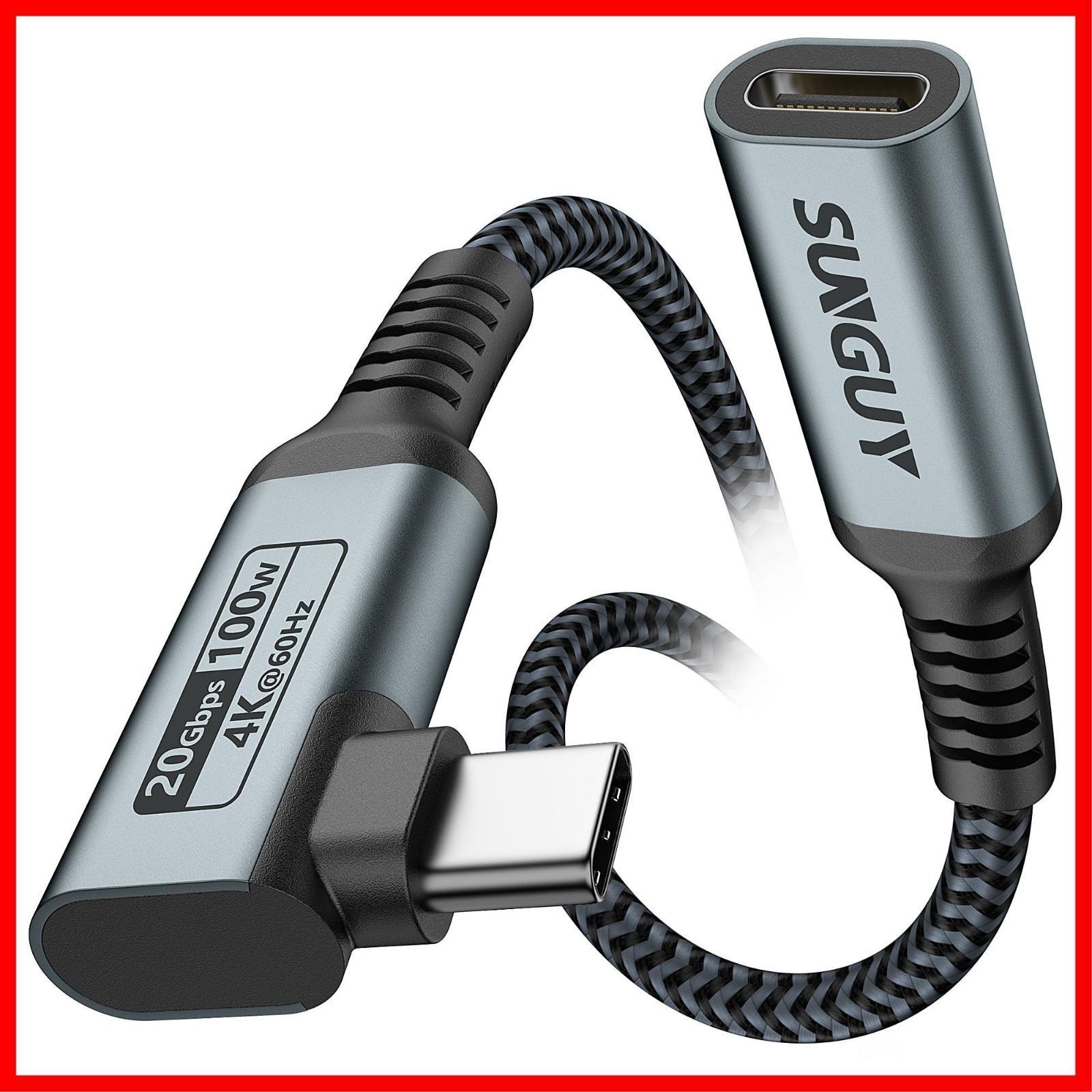 Cavo Nanocable USB 3.2 Gen2x2 20Gbps 5A/100W 4K/60Hz USB-C maschio/maschio 50 cm verde acqua/nero