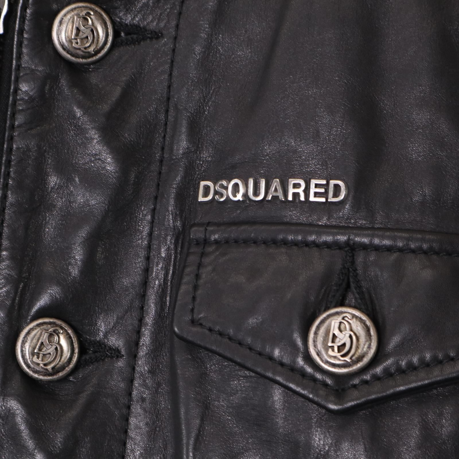 DSQUARED2 ディースクエアード　レザージャケット　S74M0298＊ DSQUARED2 ディースクエアード レザージャケット S74M0298＊ - メルカリ