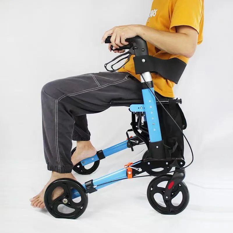 椅子付き 歩行器 ショッピングカー 高齢者用 折りたたみ式 介護 固定式歩行器 歩行車 母の日 車椅子 大きな車輪 ブレーキ機能付き 老人 お年寄り 敬老の日