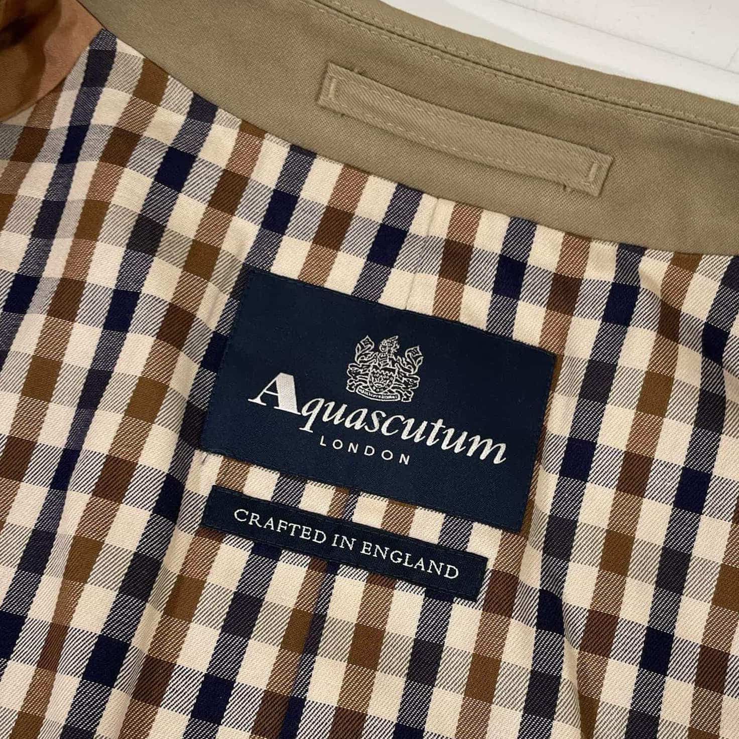 Aquascutum アクアスキュータム 英国製 裏チェック ステンカラーコート