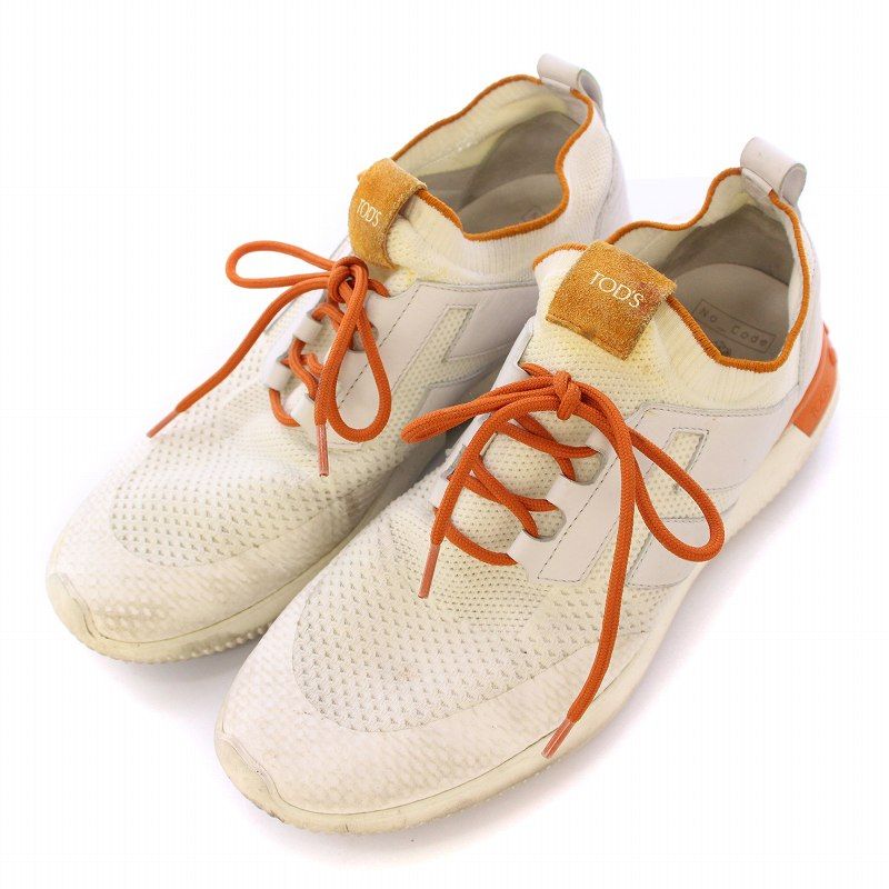 期間限定セール TOD'S オレンジ モカシン トッズ TOD'S No Codeインソール Tマークソックススニーカー