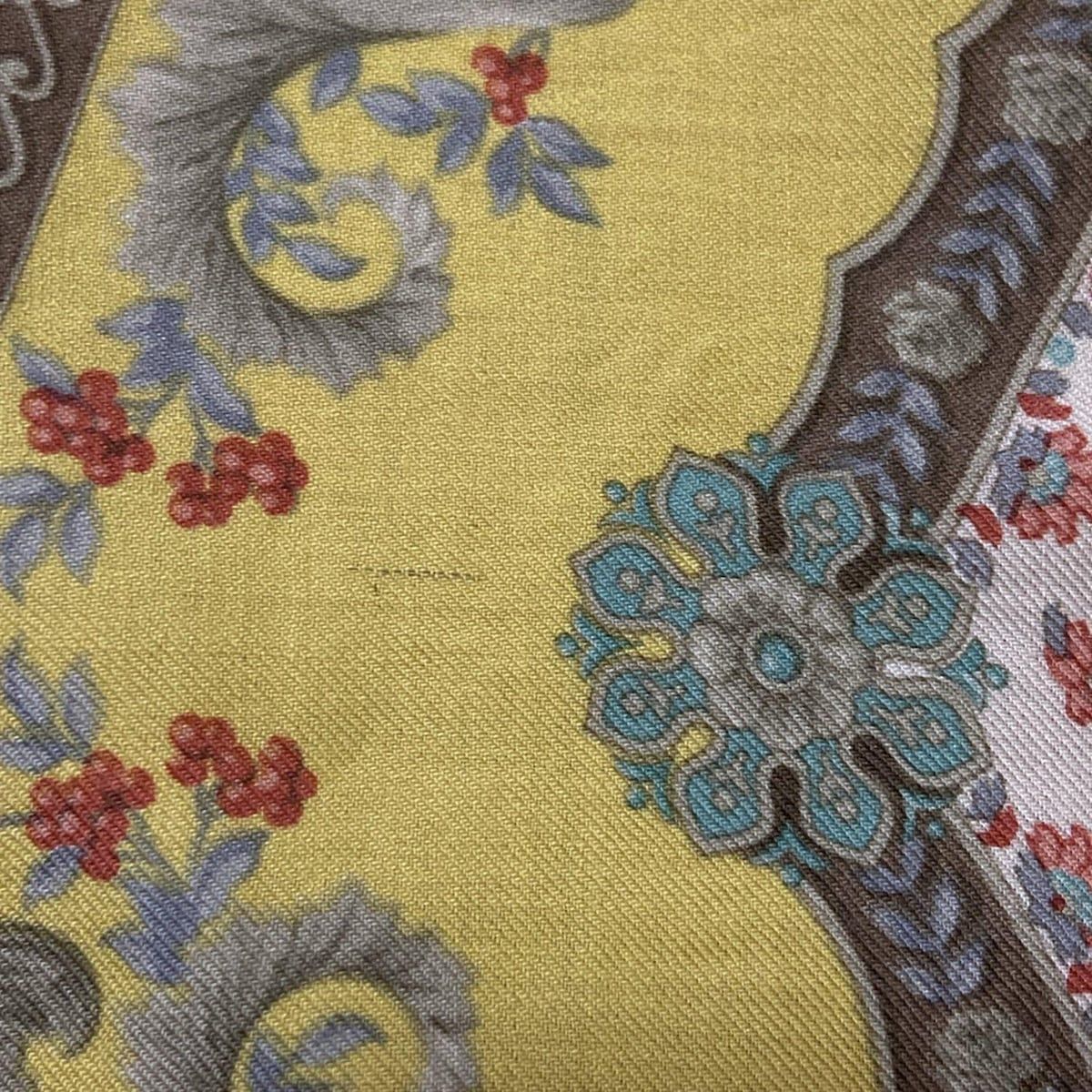 ETRO エトロ ロゴパターン ストール イタリア製 ETRO(エトロ) ストール(ショール) - イエロー×ライトブラウン