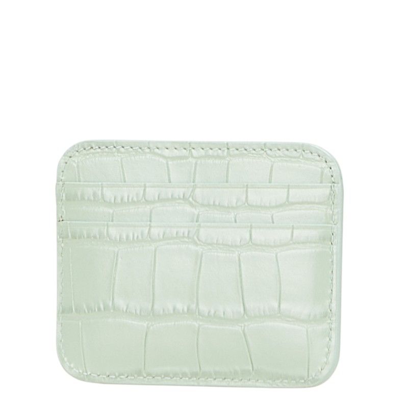 バレンシアガ ロゴ 型押し カードケース パスケース 593812 ライトグリーン レザー レディース BALENCIAGA 1-0231644