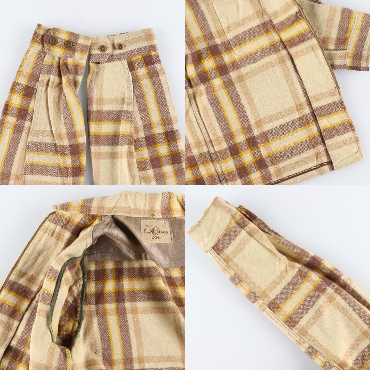 古着 50年代 Buck Skein Joe チェック柄 ウールジャケット メンズM 