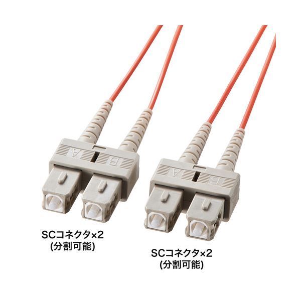 サンワサプライ 光ファイバケーブル HKB-SCSC5-10L