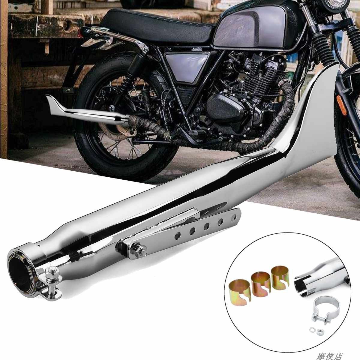 左右セット 直管フィッシュテールマフラー 旧車風 クルーザー対応 汎用51mm 改装用