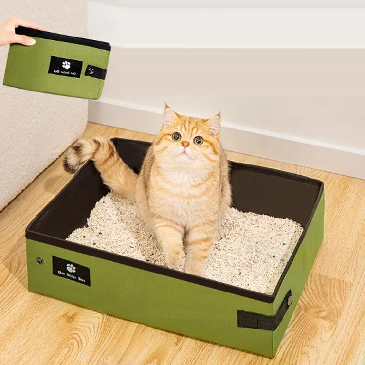 スコップ付き かわいい 猫用 小型犬 ポータブルトイレ 猫トイレ