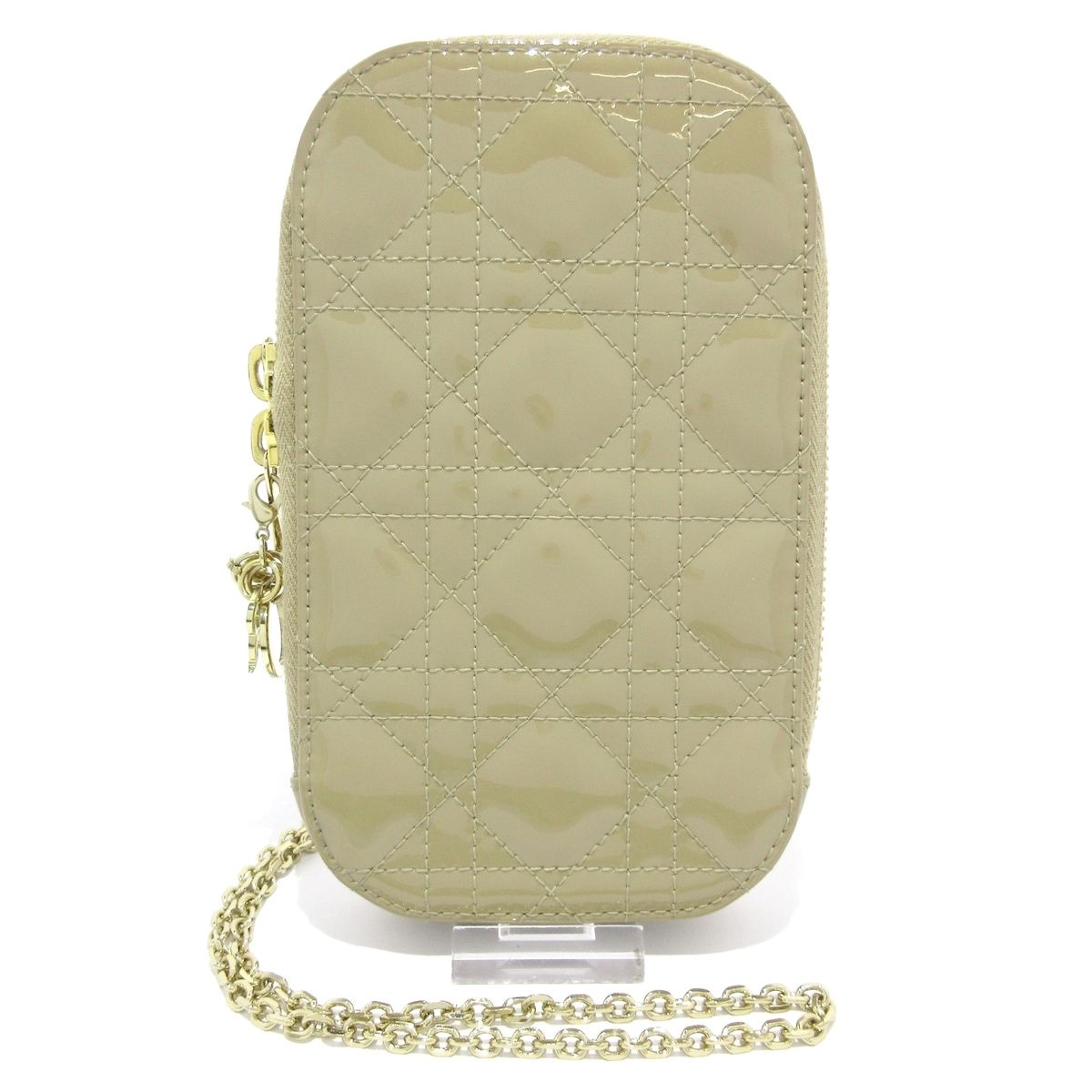 ディオール|クリスチャンディオール 携帯電話ケース LADY DIOR フォンホルダー グレーベージュ スマートフォンケース レザー