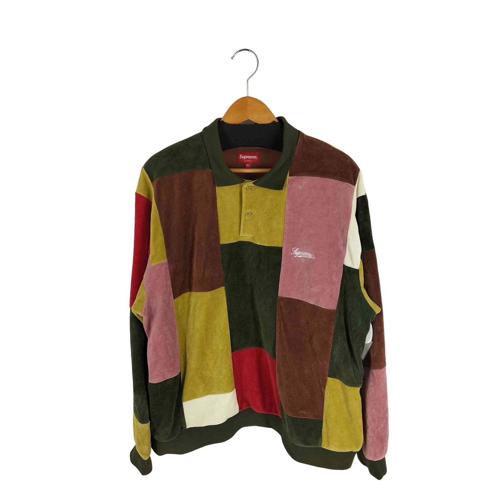 シュプリーム Supreme 20AW Patchwork Velour L/S Polo ベロアパッチ 