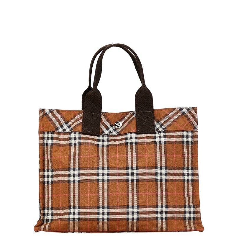 バーバリー ノバチェック ハンドバッグ トートバッグ ブラウン ナイロン キャンバス レディース BURBERRY【1-0160498】 - メルカリ