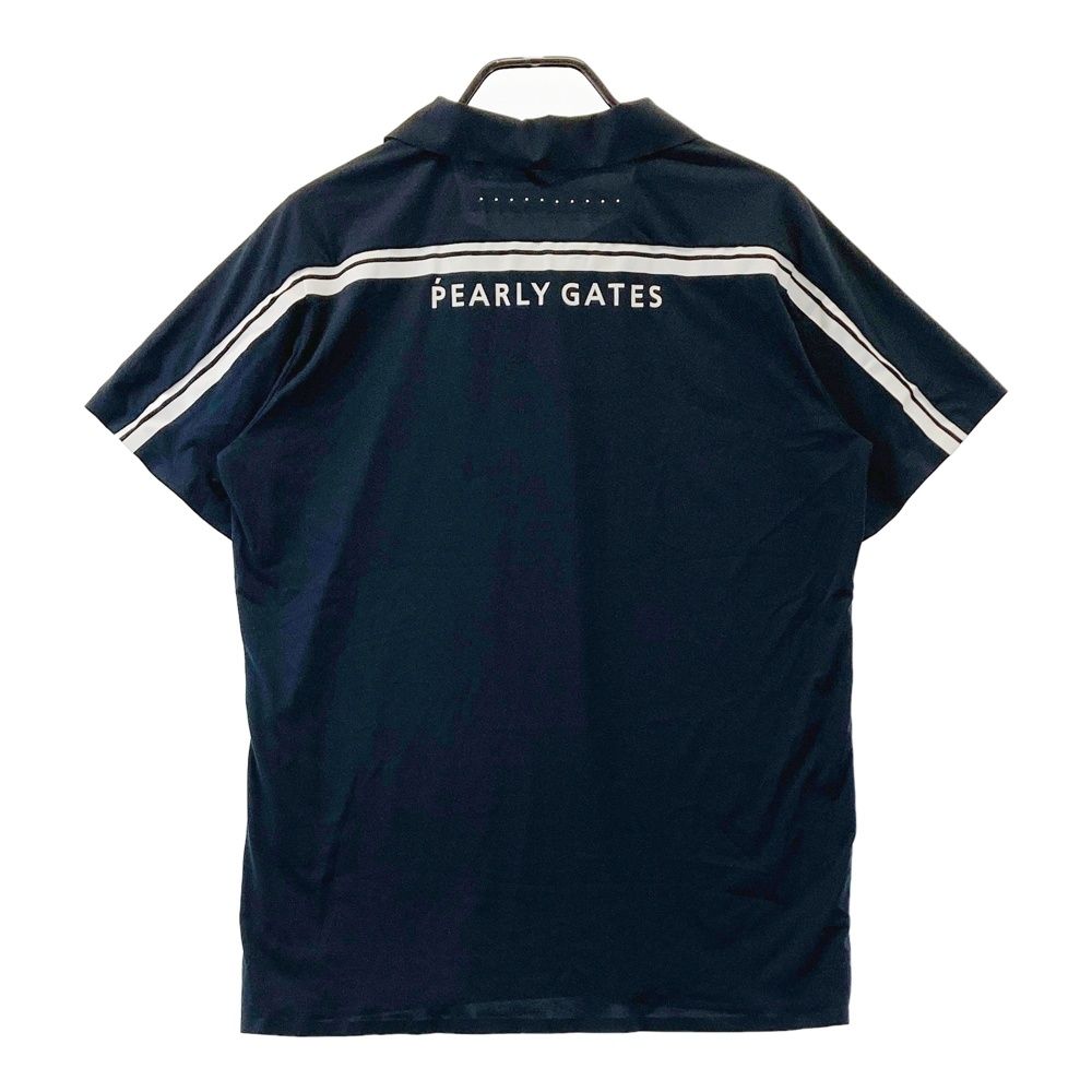 サイズ：5 PEARLY GATES パーリーゲイツ  PPG 襟付 半袖Tシャツ  ネイビー系 [240101477085] ゴルフウェア メンズ ストスト サイズ：5 PEARLY GATES パーリーゲイツ PPG 襟付 半袖Tシャツ