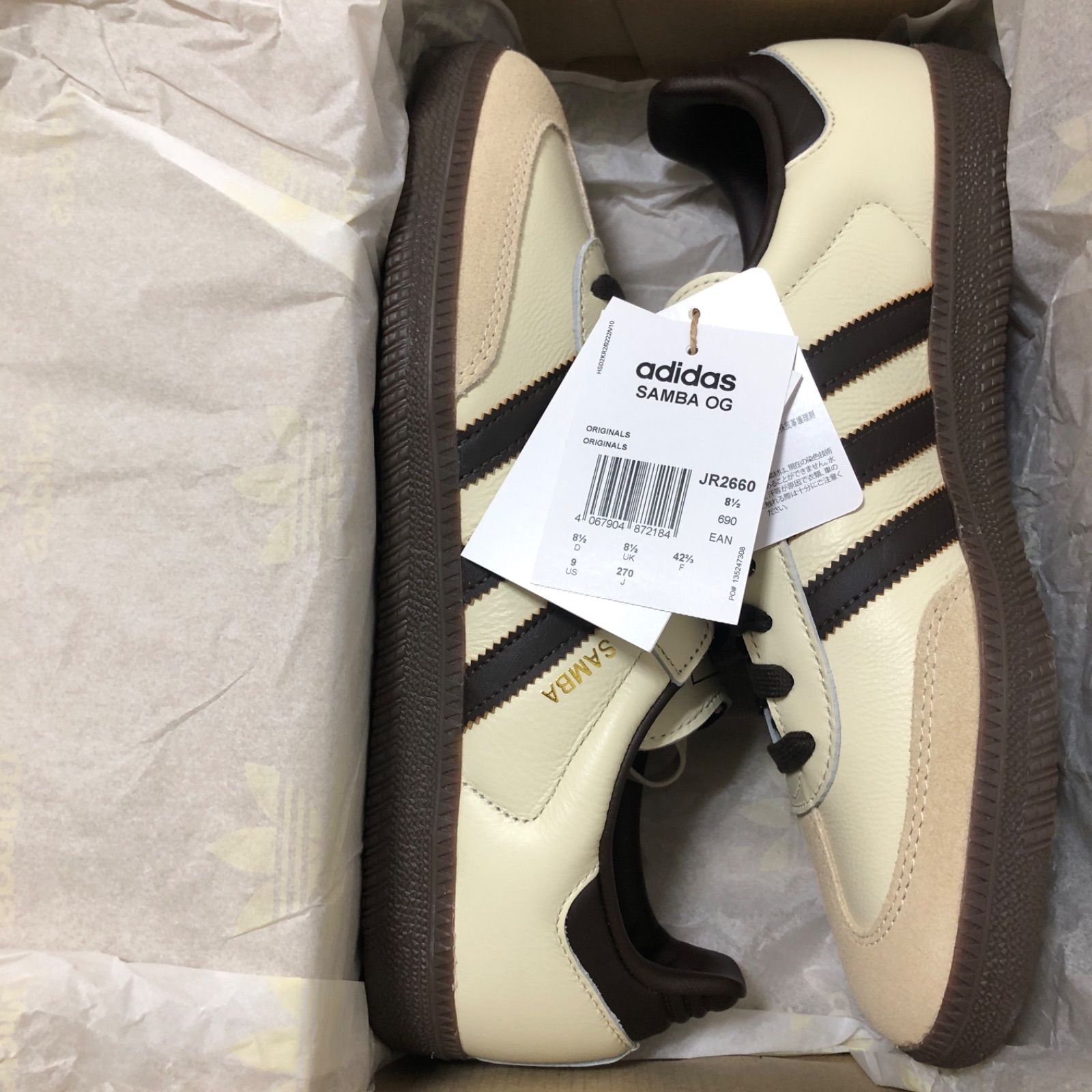 新品⭐️adidas SAMBA OG 27.0cm クリームホワイト×ダークブラウン 