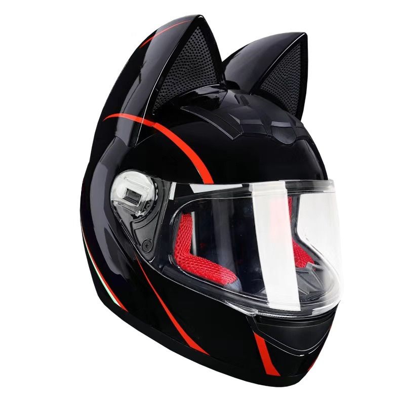 猫耳ヘルメット フルフェイス 猫耳付きフルフェイスヘルメット レディース用原付・電動バイク