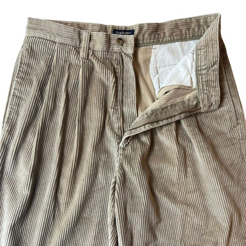 90s DOCKERS 2タック 太畝 コーデュロイ パンツ 34 30 / 90年代