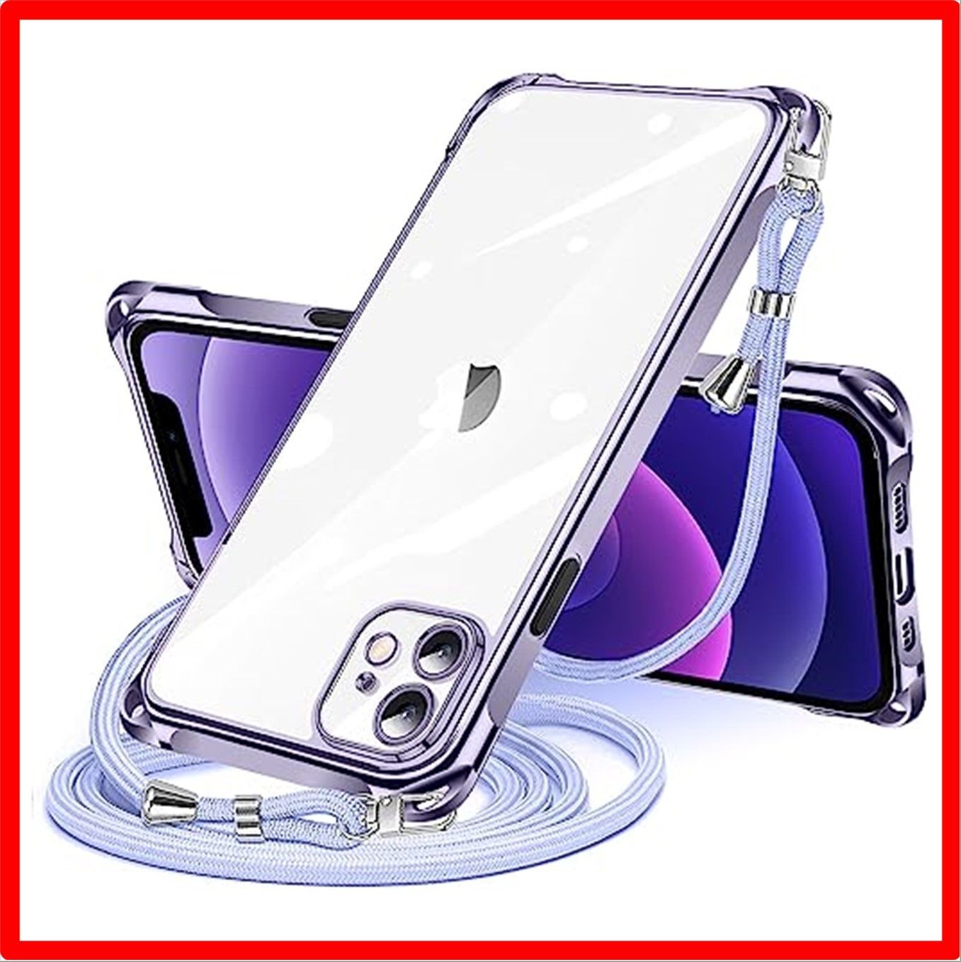 匿名配送】 iPhone 12 mini_パープル iPhone 12 mini 用 ケース クリア