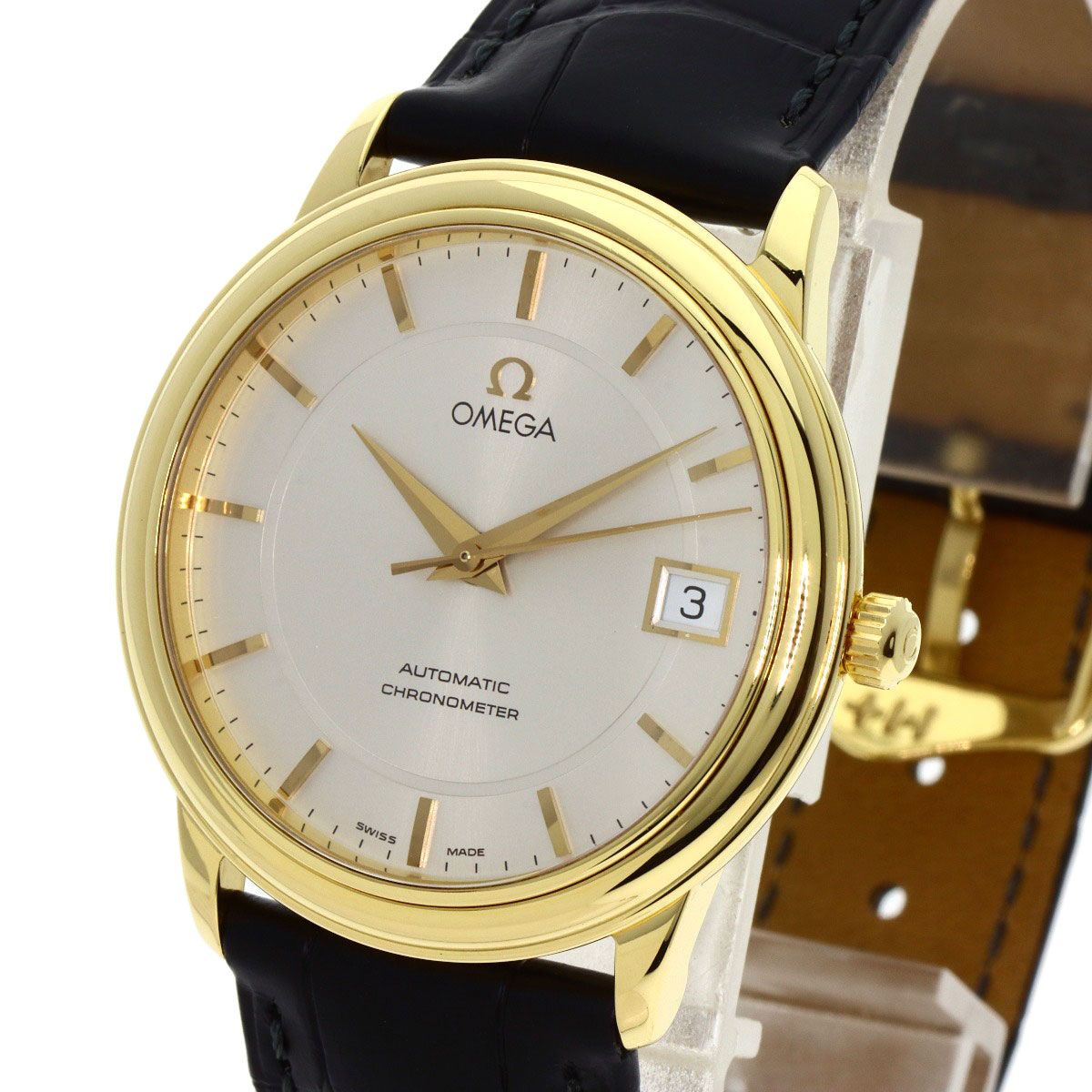 OMEGA オメガ 4600.31 デビル プレステージ 腕時計 K18YG 革 メンズ 