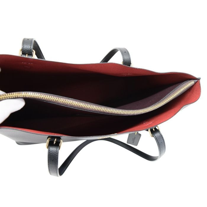 【ABランク】 コーチ COACH モリー トート ペブル レザー 1671 トートバッグ 肩掛け ハンドバッグ 手提げかばん レディース ブラック / レッド 正規品 中古 mbm07011 コーチ COACH モリー トート ペブル レザー 1671 トートバッグ 肩掛け