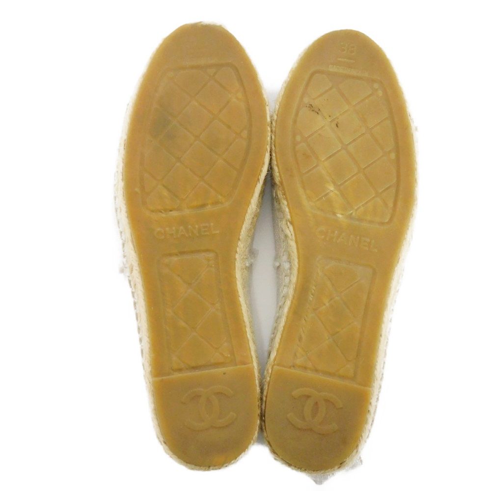 美品 シャネル エスパドリーユ 38 24.0 24C☆エレガント】 CHANEL 《エスパドリーユ》 スリッポン (CHANEL