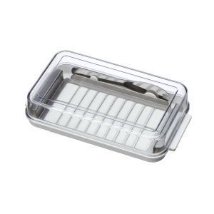 〔24個セット〕 バターケース 幅190mm 日本製 ステンレスカッター式 バターカッター バターナイフ収納可 キッチン ダイニング