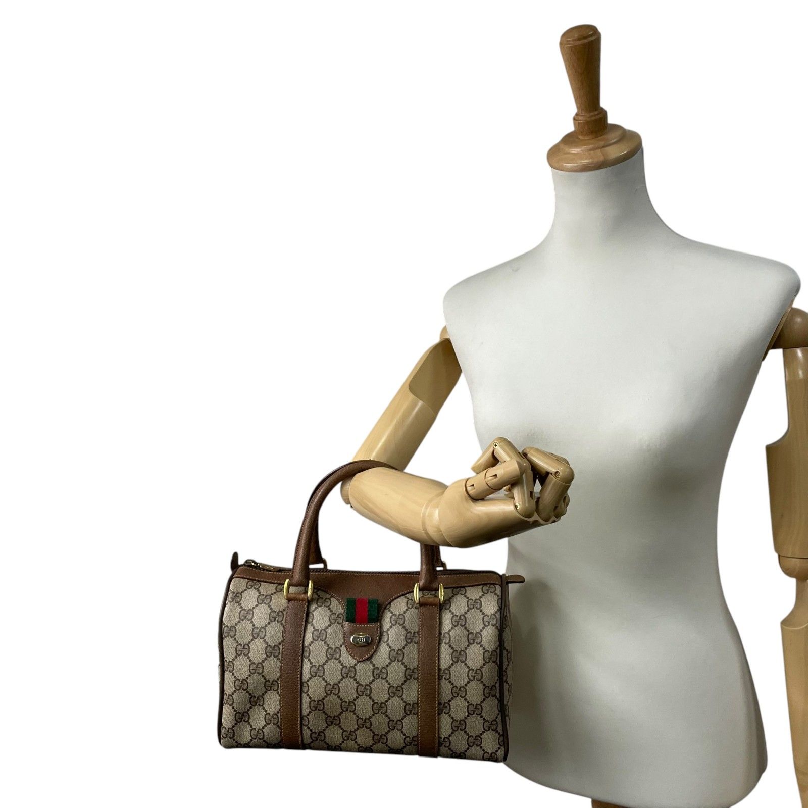美品 GUCCI グッチ オールドグッチ GGスプリーム シェリーライン ミニ 