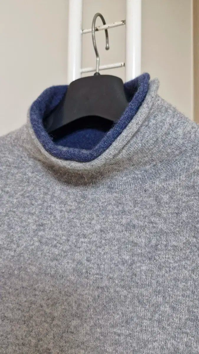 SON JUNG WAN カシミヤ 100 グレー タートルネック ニット プルオーバー ポケット デザイン 55