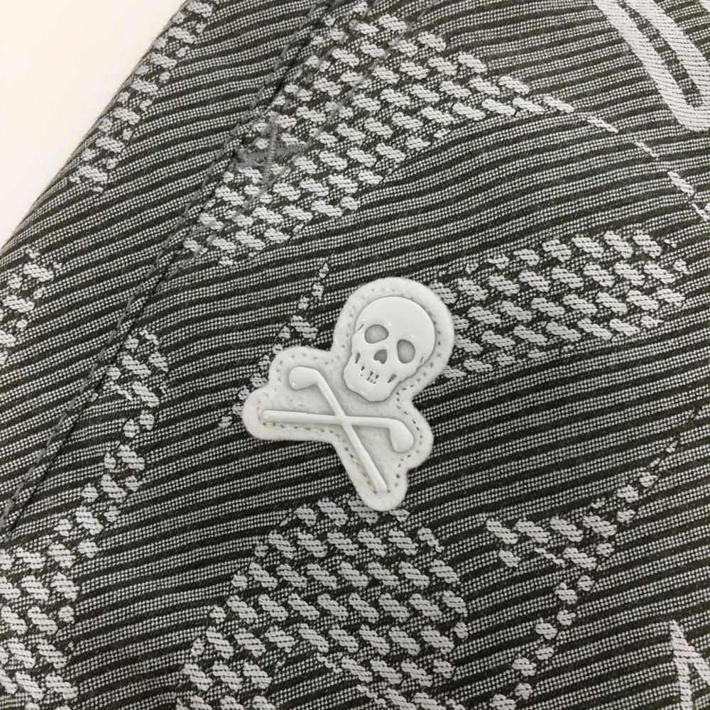 良品】パーリーゲイツ パンツ 刺繍 総柄 濃紺 ネイビー