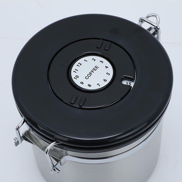 密封容器 コーヒー 1500ml 保存容器 ステンレス製 茶筒 日付表示ダイヤル 防湿保存缶 コーヒー密閉容器 遮光保存 酸化防止 - メルカリ