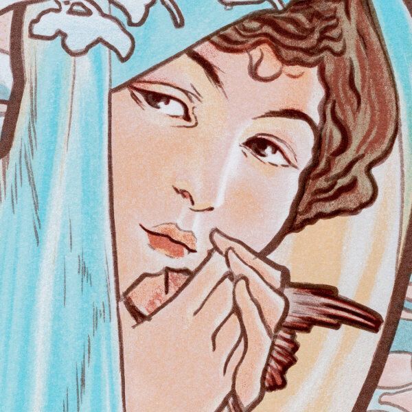 アルフォンス・ミュシャ】 「四季 冬 1896」 版画 - メルカリ