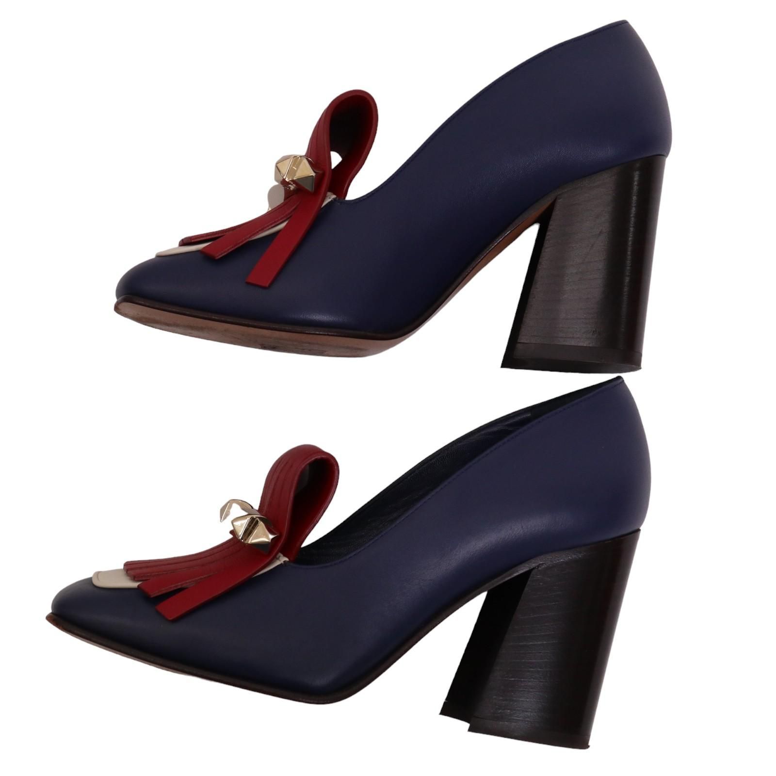 美品】VALENTINO ヴァレンティノ ロックスタッズ フリンジ チャンキー 