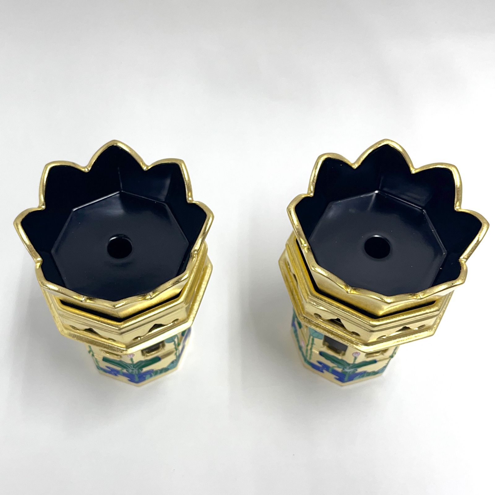 アウトレット 八角供花 1対 2.5寸 木製 純金 浄土真宗 真宗 大谷派 東本願寺派 仏具 お供え物