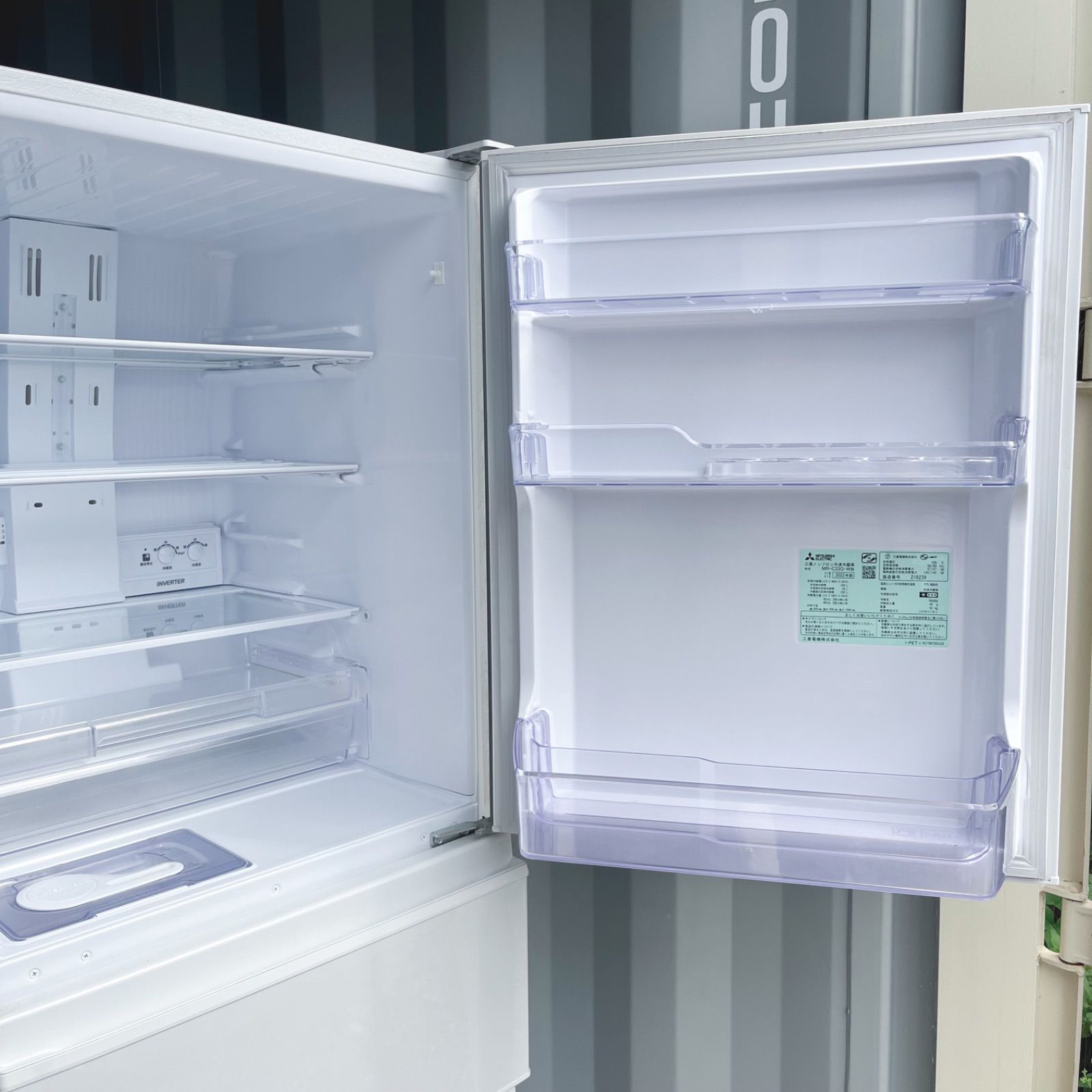 2025年製三菱シンプルホワイトインテリア3ドア冷蔵庫 洗濯機