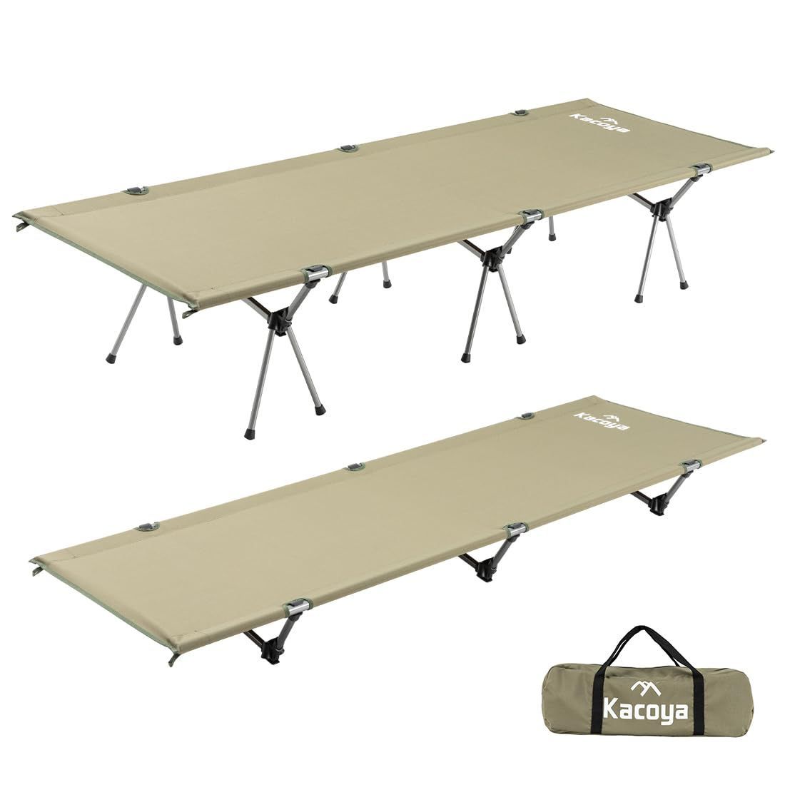 Kacoya アウトドアコット 2WAY ハイ/ロー切替可能 キャンプコット