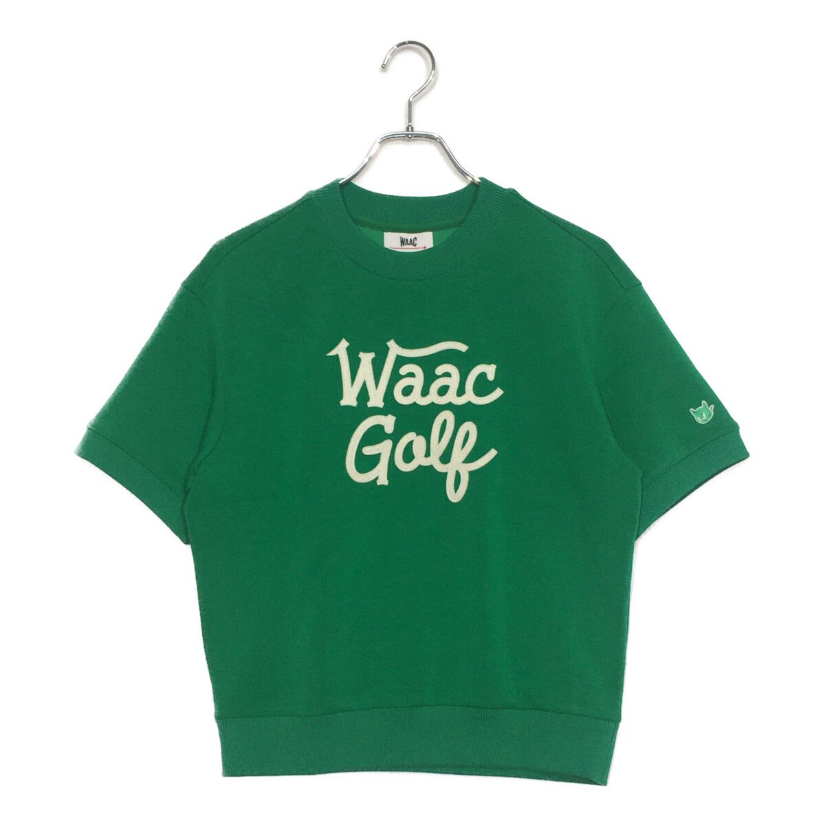 未使用 WAAC ワック メンズ 半袖 ポロシャツ Mサイズ 総柄 グリーン