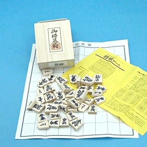 囲碁ラボオリジナル鈴つき根付1個つき 新桂７号折将棋盤と山形天童の正式書体白椿上彫駒