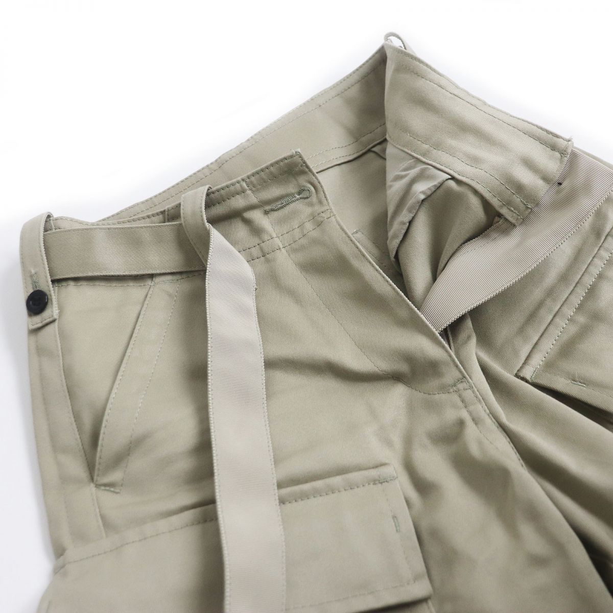 【美品】23SS sacai ベルテッドコットンチノパンツ ベージュ S相当 sacai - 極美品□23SS sacai/サカイ 23-06456 Cotton Chino