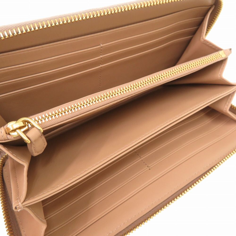 新品同様 プラダ 1ML506 サフィアーノレザー ピンク ラウンド  